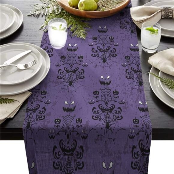 Halloween Table Runner – 13x70 Inch Fabric Decoration for Parties, Weddings - Picture 1 of 7